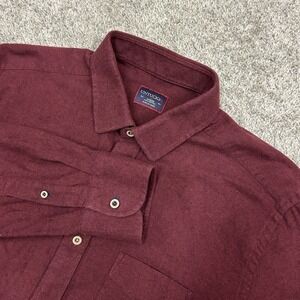 UNTUCKit Shirt Mens Large Banfi Red Cotton Flannel Button Up Long Sleeve